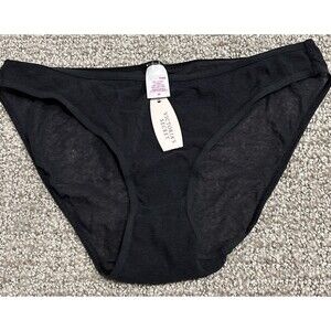 Victoria's Secret Sexy Sheer Hip Hugger Panties Medium Black Stretch Nylon NWT